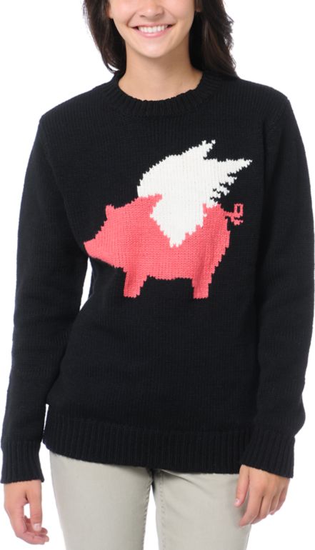 Glamour Kills When Pigs Fly Crew Neck Sweater