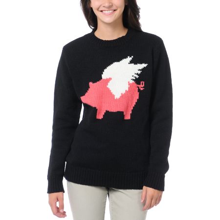 Glamour Kills When Pigs Fly Crew Neck Sweater