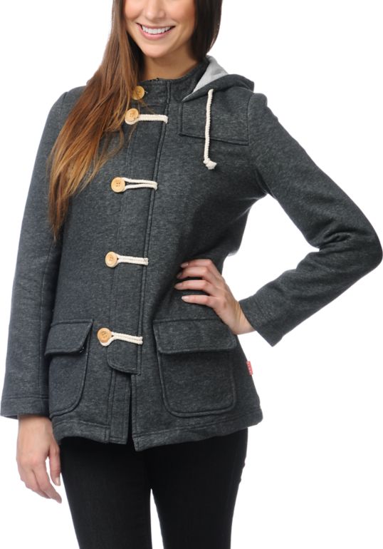 Glamour Kills Trenches Charcoal Grey Hooded Jacket