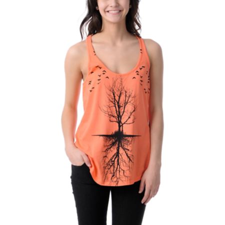 Lira Trees Coral Racerback Tank Top