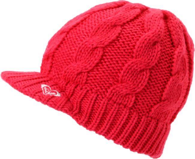 Roxy Wildlife Raspberry Pink Visor Beanie