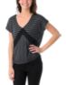 Empyre Girls Roslyn Black & Charcoal Stripe Tee Shirt