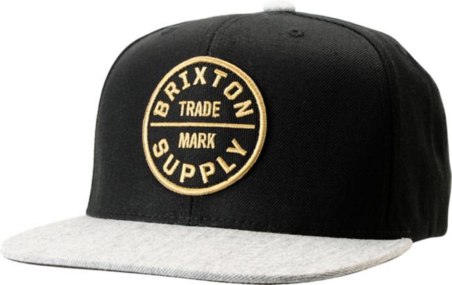 Brixton Oath III Black & Grey Snapback Hat