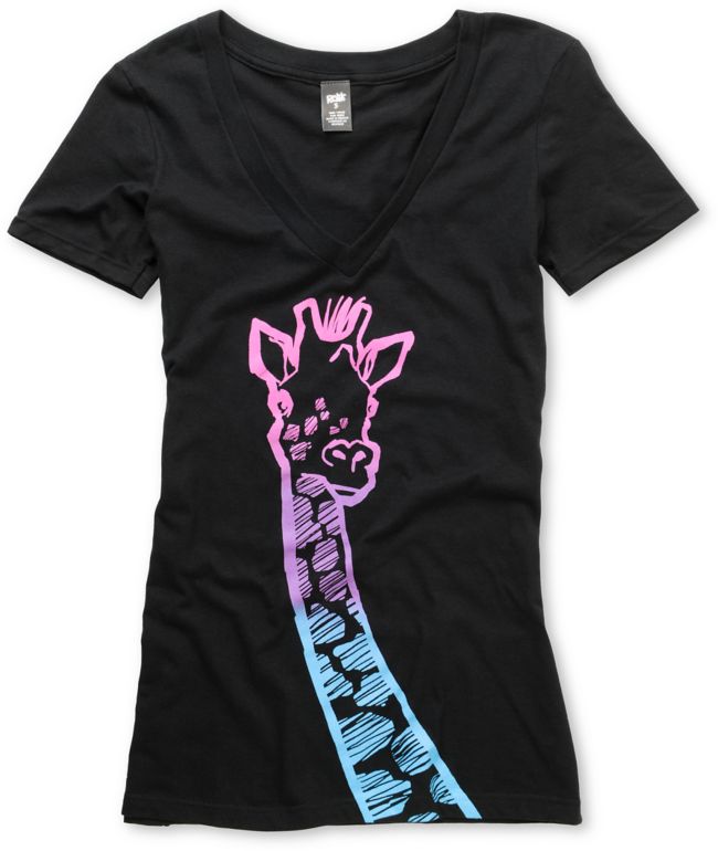 Ralik Necking Gradient & Black V-Neck Tee Shirt