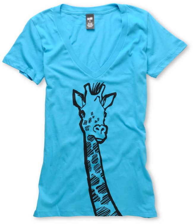 Ralik Turquoise Necking V-Neck Tee Shirt