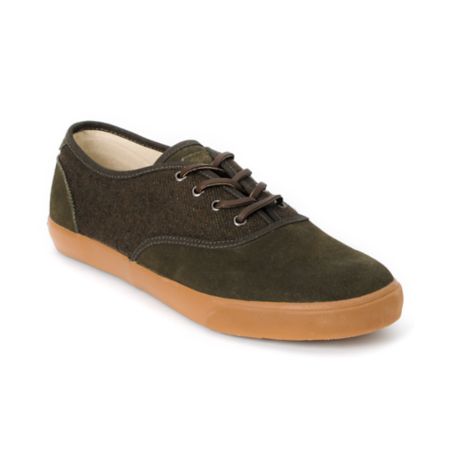 Obey x Generic Surplus Borstal Wool & Suede Olive Shoe