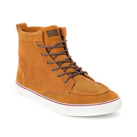 Obey x Generic Surplus High Top Brown Suede Shoe
