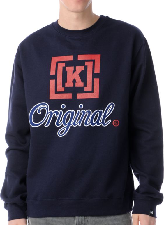 KR3W Original 3 Navy Blue Crew Neck Sweatshirt