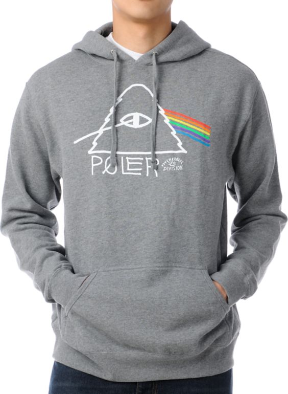 Poler Psychedelic Heather Grey Pullover Hoodie