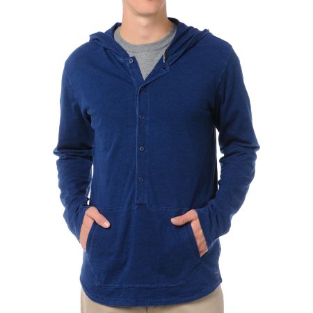 Analog Dagger Blue Hooded Knit Shirt