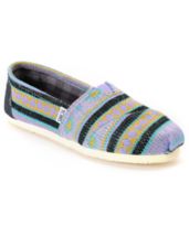 Toms Classics Girls Aqua Tamin Shoe