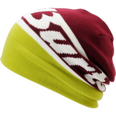 Burton Marquee Maroon & Lime Reversible Beanie