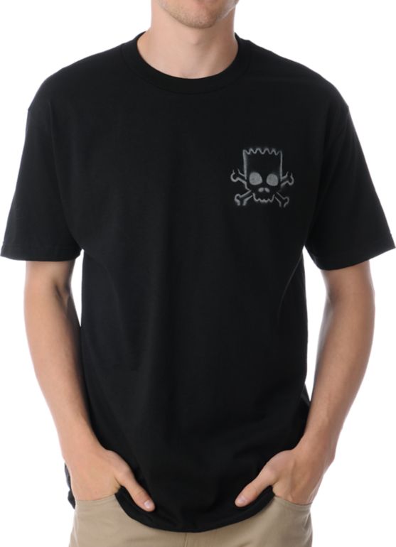 Santa Cruz The Simpsons Bart Skull Black Tee Shirt