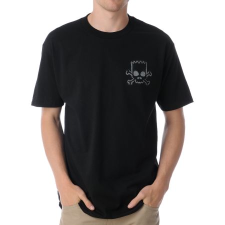 Santa Cruz The Simpsons Bart Skull Black Tee Shirt