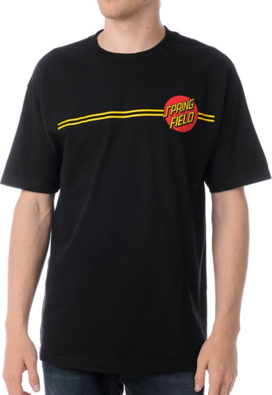 Santa Cruz The Simpsons Springfield Dot Black Tee Shirt