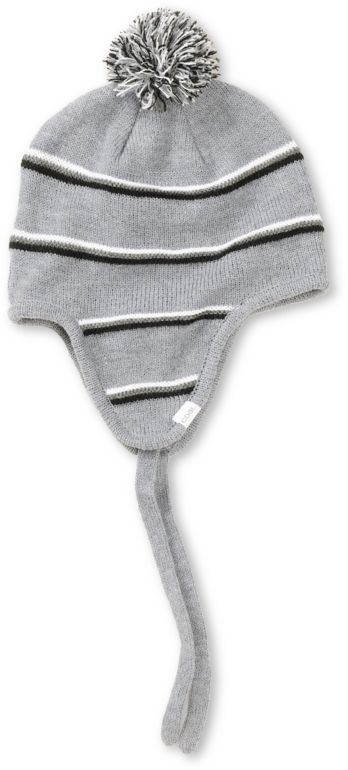 Coal Jonas Grey Earflap Pom Beanie
