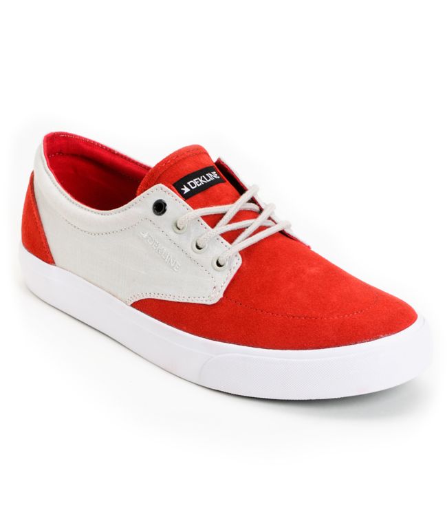 Dekline Mason Red & Light Grey Shoe