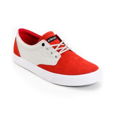 Dekline Mason Red & Light Grey Shoe