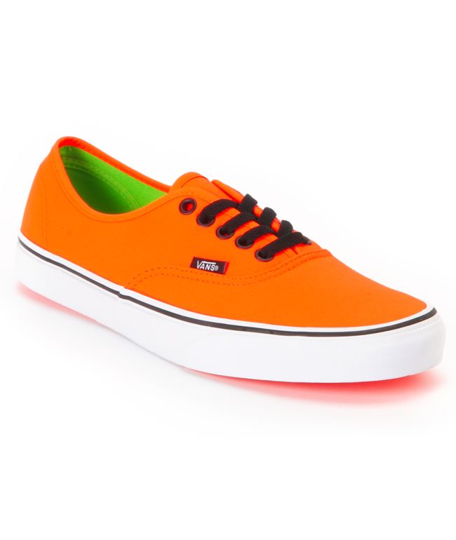 Neon Green Vans Shoes on Vans Authentic Neon Orange   Green Shoe