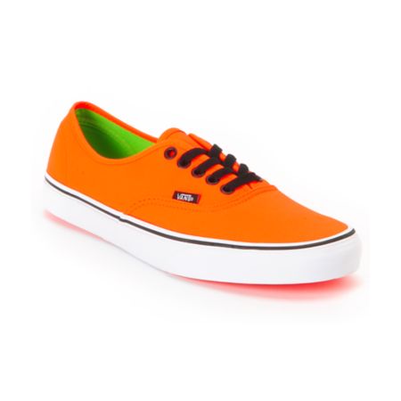 Vans Authentic Neon Orange & Green Shoe