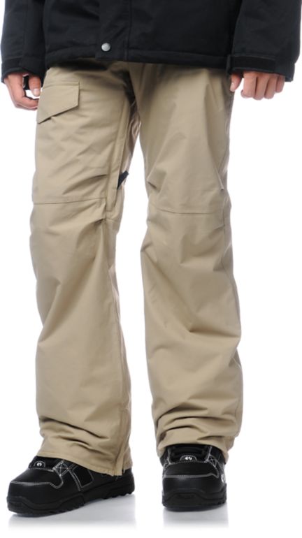 Burton TWC Throttle Khaki 10k Cargo Snowboard Pants 2013