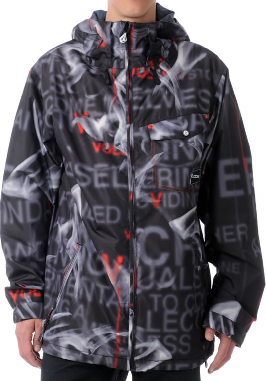Volcom Construct 5k Black Smoke Snowboard Jacket 2013
