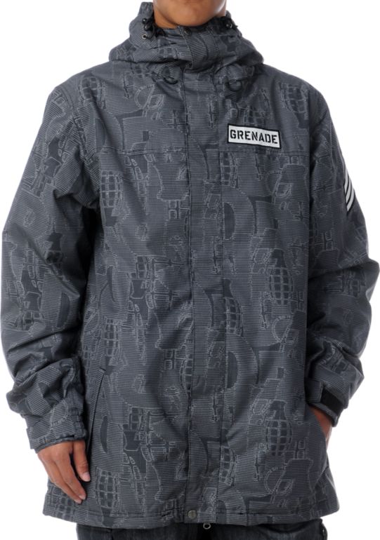 Grenade Riot Code 8K Grey Snowboard Jacket 2013