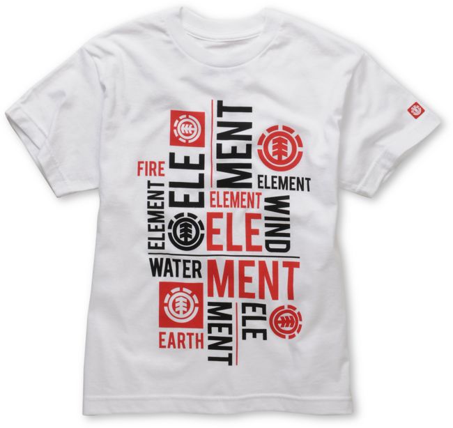 Element Boys Letterpress White Tee Shirt