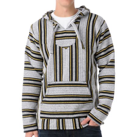 Senor Lopez Black, White & Yellow Poncho