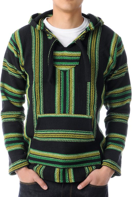 Senor Lopez Black, Green, & Yellow Poncho