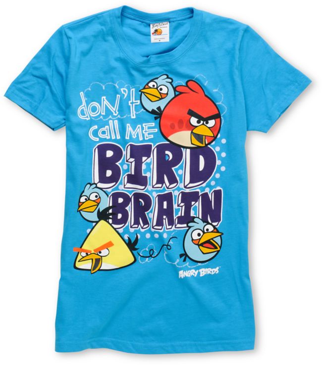 Angry Birds Girls Bird Brain Turquoise Tee Shirt