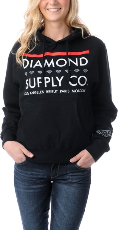 Diamond Supply Girls Roots Black Pullover Hoodie