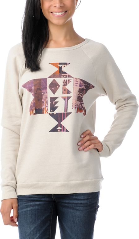 Obey Girls United Geo Vandal Crew Neck Sweatshirt