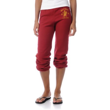 Obey Flying Rats Cranberry Red Sweatpants