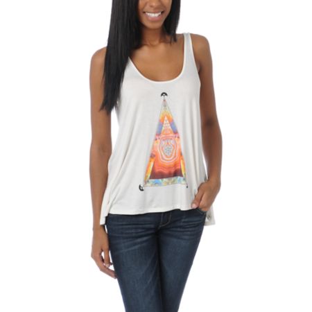 Obey Girls Pyramid Stone Natural Heartbreaker Tank Top