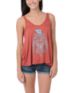 Obey Girls Turquoise Thunder Rust Red Heartbreaker Tank Top