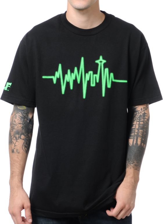 Cake Face Heartbeat Black Tee Shirt