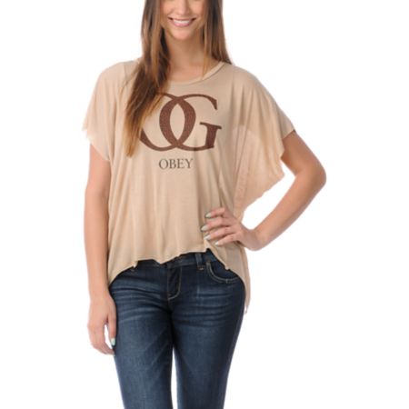 Obey Girls OG Leopard Straight Line Tee Shirt