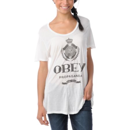 Obey Girls Nada Beau Natural Tee Shirt