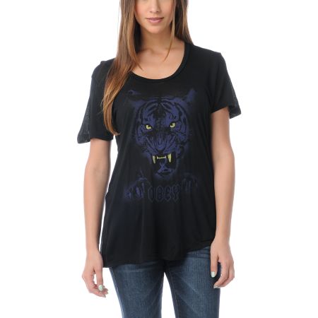 Obey Girls Night Stalker Black Tee Shirt