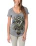Obey Girls Petote Pattern Grey Mock Twist Tee Shirt