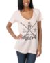 Obey Girls Crossed Arrows Coral Sands V-Neck Tee Shirt