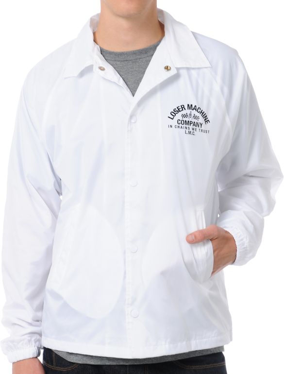 Loser Machine Raceway White Coaches Jacket