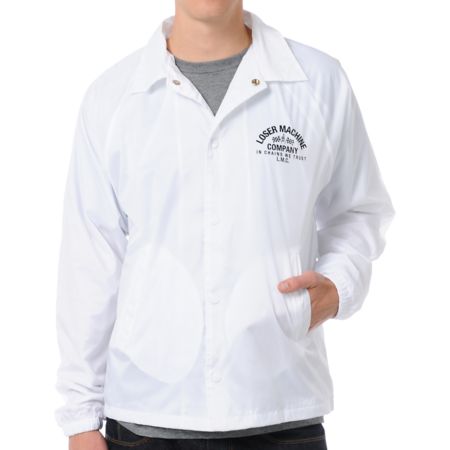 Loser Machine Raceway White Coaches Jacket
