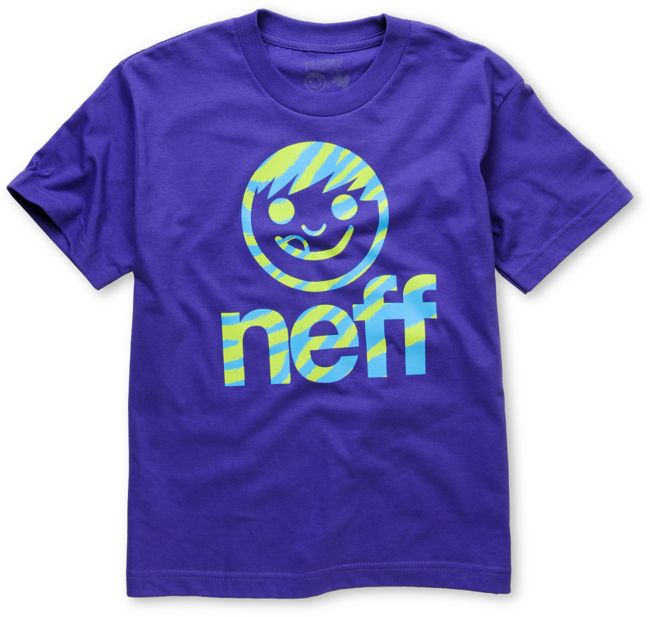 Neff Monster Stripe Sucker Boys Purple Tee Shirt