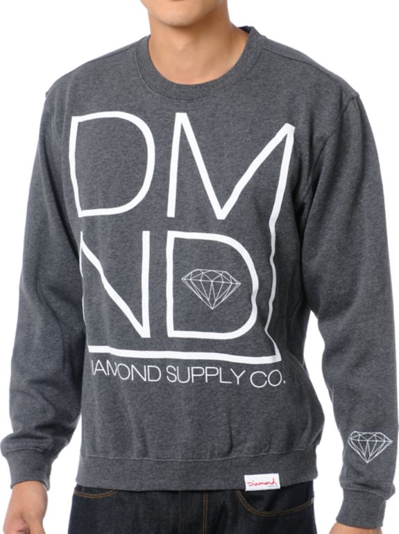Diamond Supply DMND Charcoal Crew Neck Sweatshirt