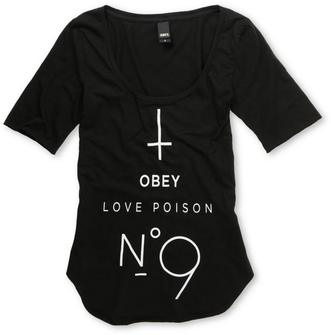 Obey Girls No. 9 Black Dance Tee Shirt
