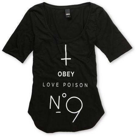 Obey Girls No. 9 Black Dance Tee Shirt
