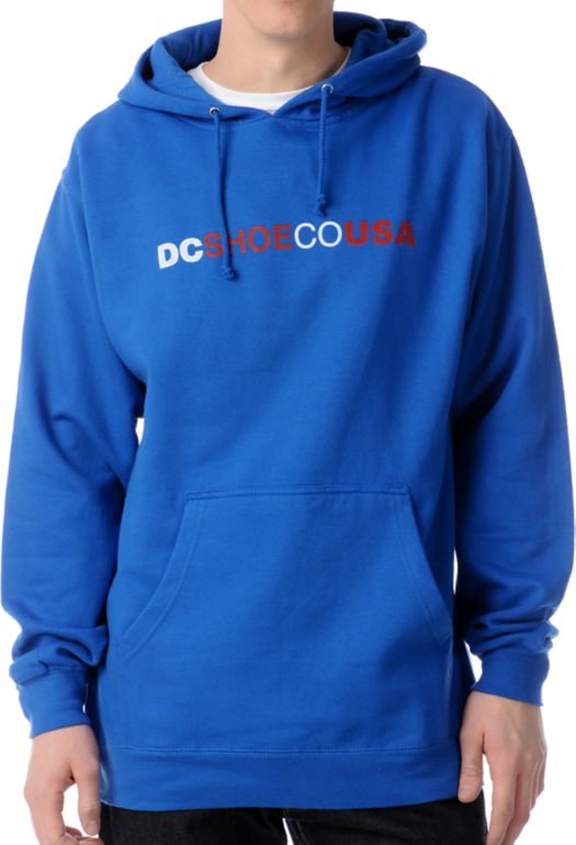 DC Shoes RD Letters Blue Pullover Hoodie