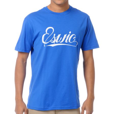 Eswic Script Royal Blue Tee Shirt 